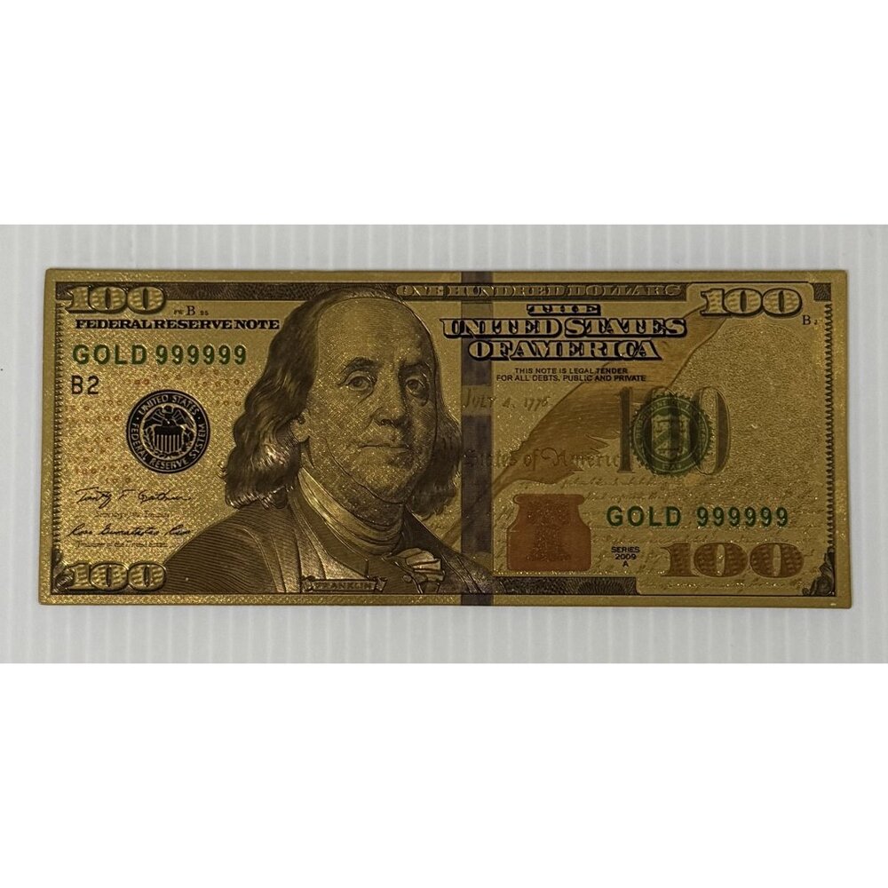 Gold-Plated $100 Style Fancy Money